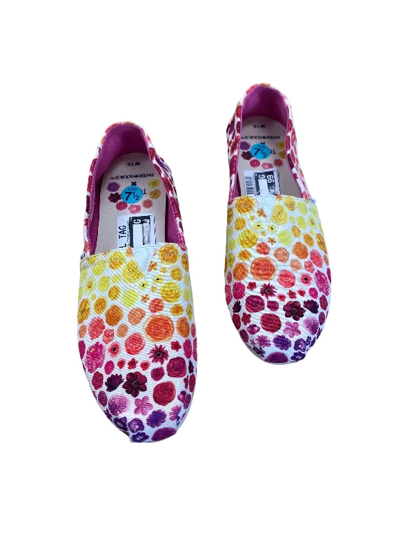 comfortable flats for everyday comfort-Shoes Flats By Toms In Floral Print, Size: 7.5