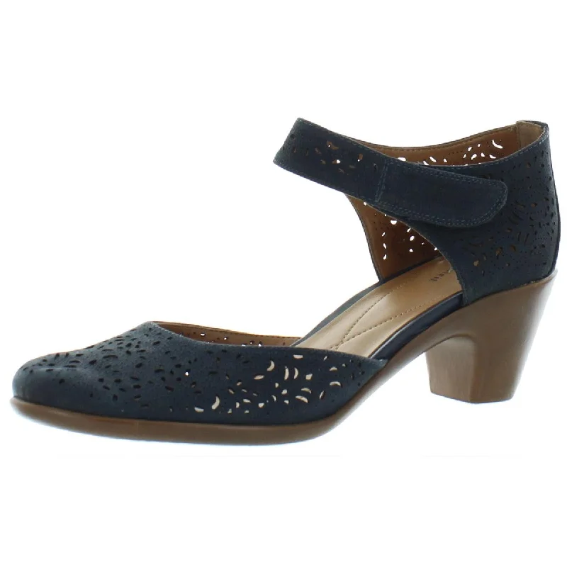 High heels for women with arch relief -high heels with chic back strap-Easy Spirit Womens Cindie Leather Dressy Pumps