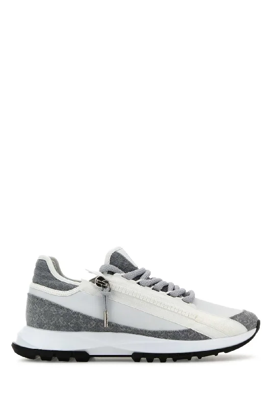 Athletic shoes with premium cushioning -GIVENCHY Two-tone Denim and Synthetic Leather Sneakers