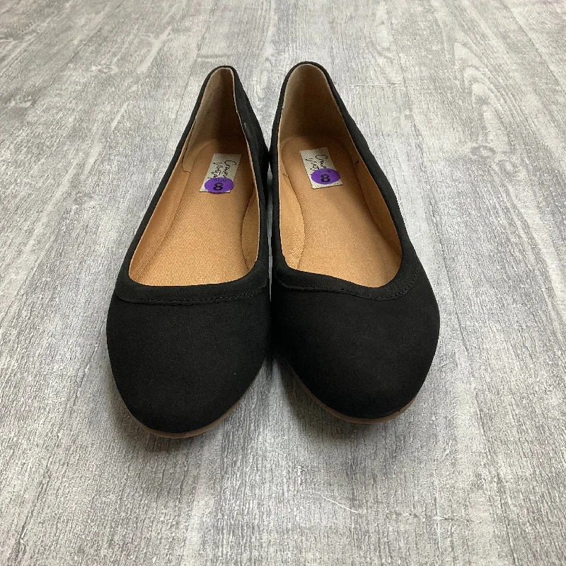 versatile flats with sleek style-Shoes Flats By Crown Vintage In Black, Size: 8