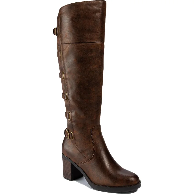 Durable boots for forest paths-Baretraps Womens Gyllian Faux Leather Block Heel Knee-High Boots