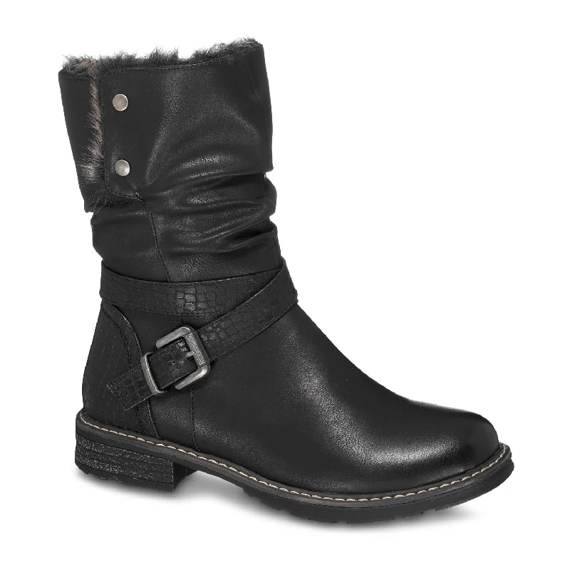 Rugged boots for construction sites-Bailey Black Fur Boots