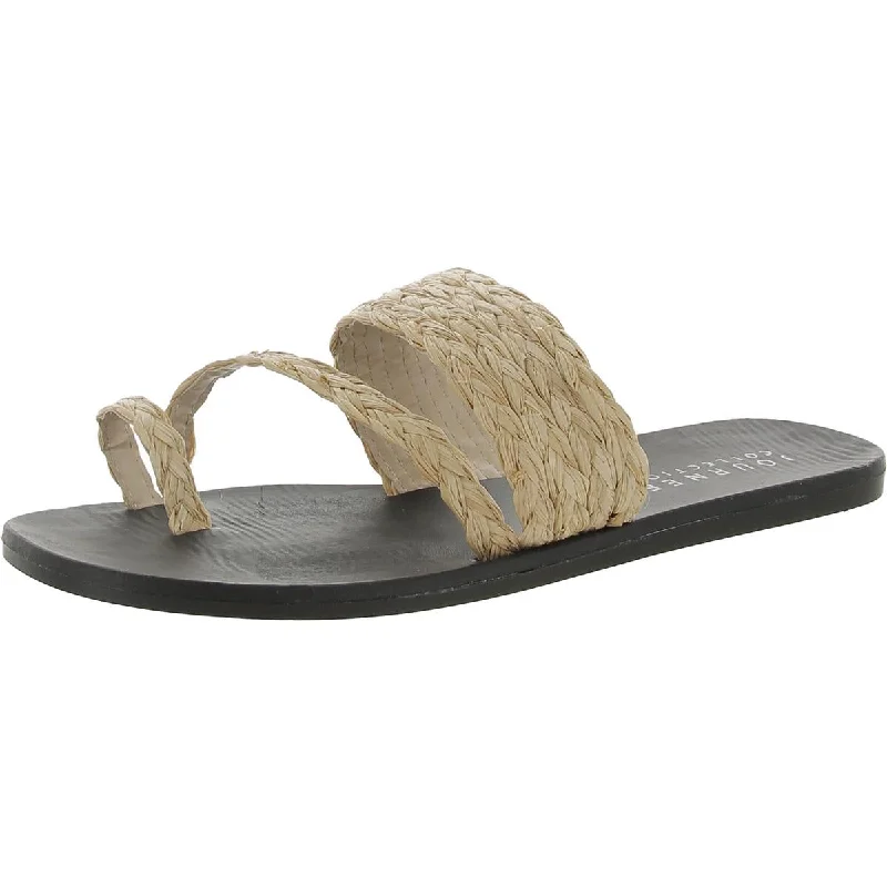 Affordable sandals for hot strolls-Journee Collection Womens Flat Slip On Slide Sandals