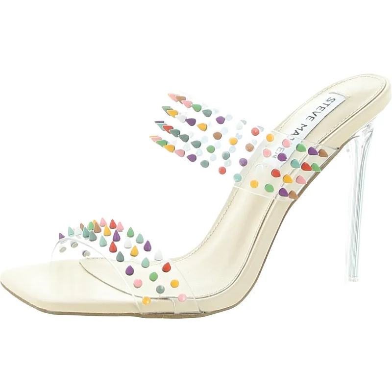 Premium sandals for sunny days-Steve Madden Womens Lunna Studded Square Toe Stiletto Sandals