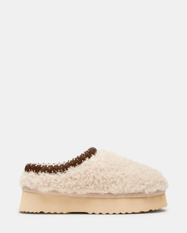 SELENA FAUX SHEARLING NATURAL