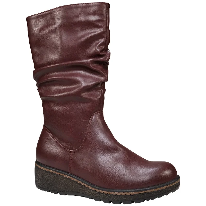 Stylish leather boots for men-Dange Burgundy Wedge Boot