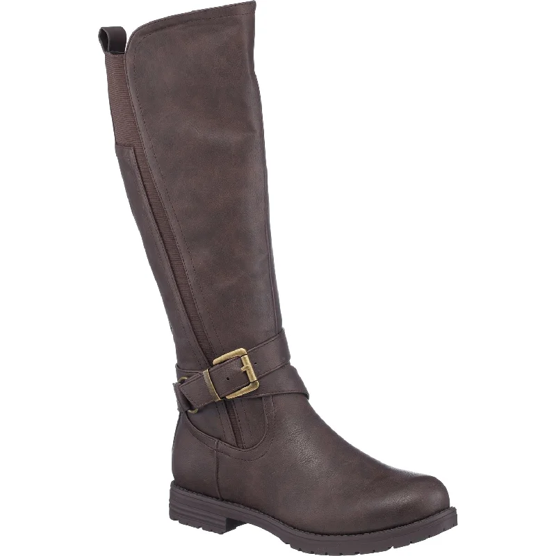 Trendy platform combat boots-Aston Brown Riding Boots