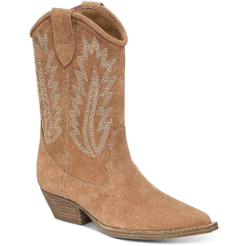 Slip-on boots for everyday wear-Marc Fisher LTD Womens Natara Leather Mid-Calf Cowboy, Western Boots