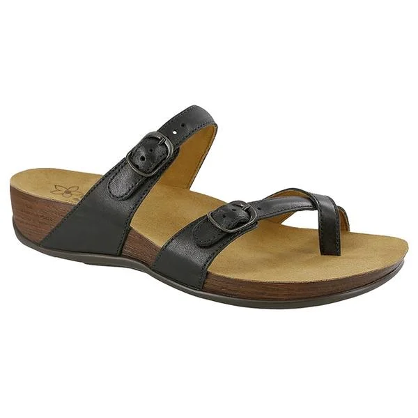 SAS Shelly Slide Sandal Black Leather (Women's)