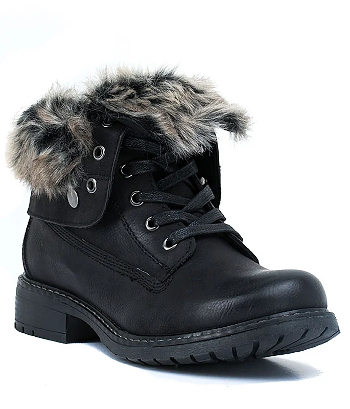 Comfortable boots for outdoor jobs-Trudie Black Combat Bootie