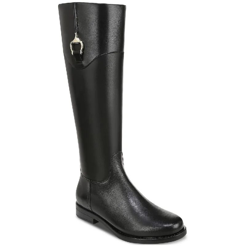 Durable boots for trail treks-Giani Bernini Womens Sandraa Leather Riding Knee-High Boots