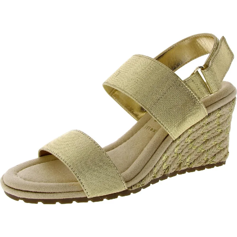 Durable sandals for trail trips-Anne Klein Womens Silvy Slingback Ankle Strap Wedge Sandals