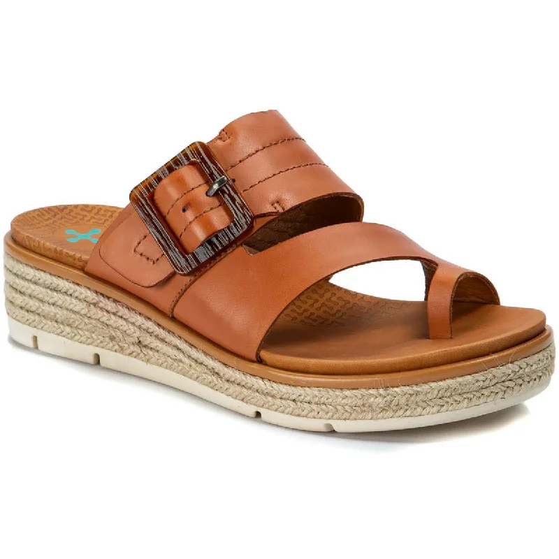 Soft sandals for warm hikes-Baretraps Womens Baize Leather Posture Wedge Sandals