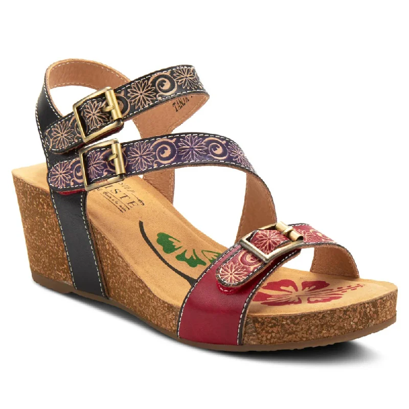 L'Artiste by Spring Step Tanja Red Multi Leather Sandal (Women's)