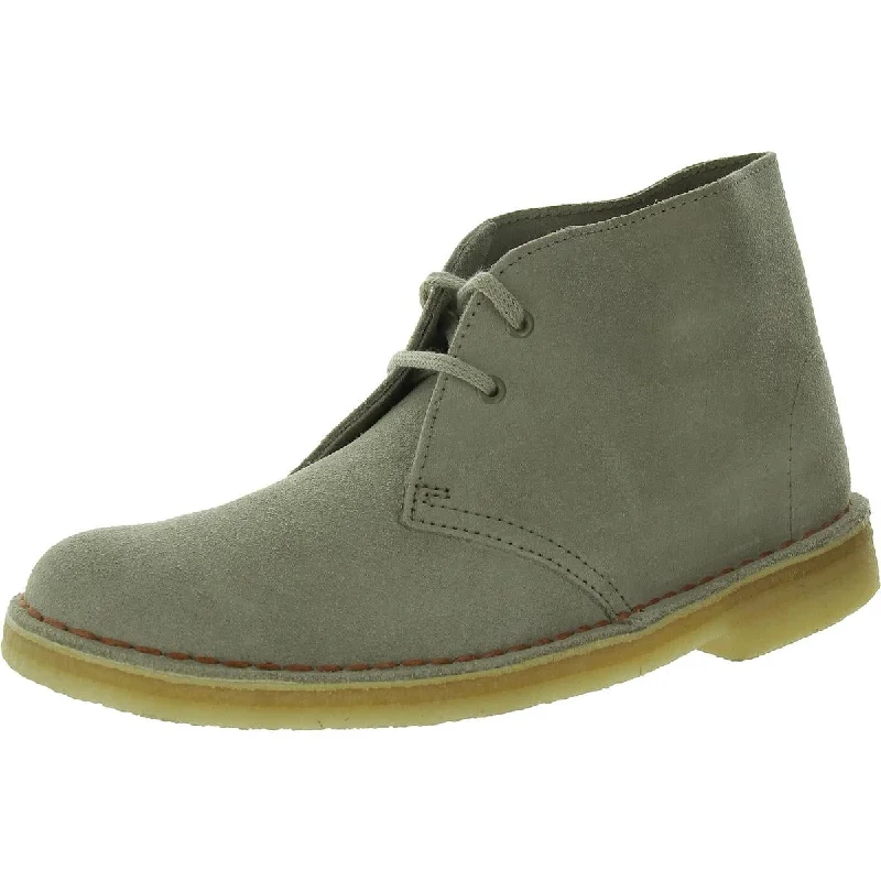 Cheap leather boots for teens-Clarks Womens Desert Boot Suede Lace-Up Chukka Boots