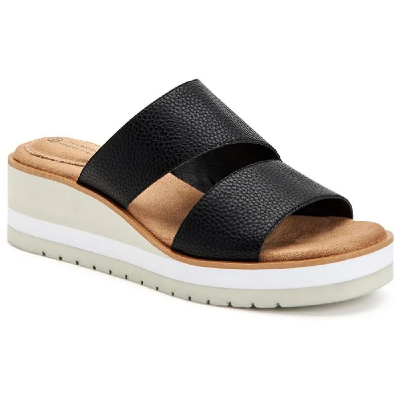 Affordable sandals for family trips-Giani Bernini Womens Ryerr Slide Slip On Wedge Sandals