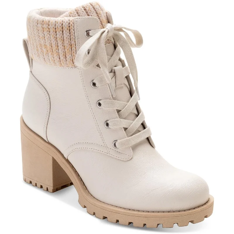 Best boots for foot comfort-Sun + Stone Womens Romina Knit Combat & Lace-up Boots