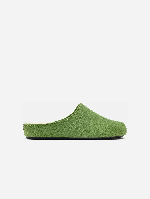 mustard slippers flair-Date Men's Vegan Mule Slippers | Green