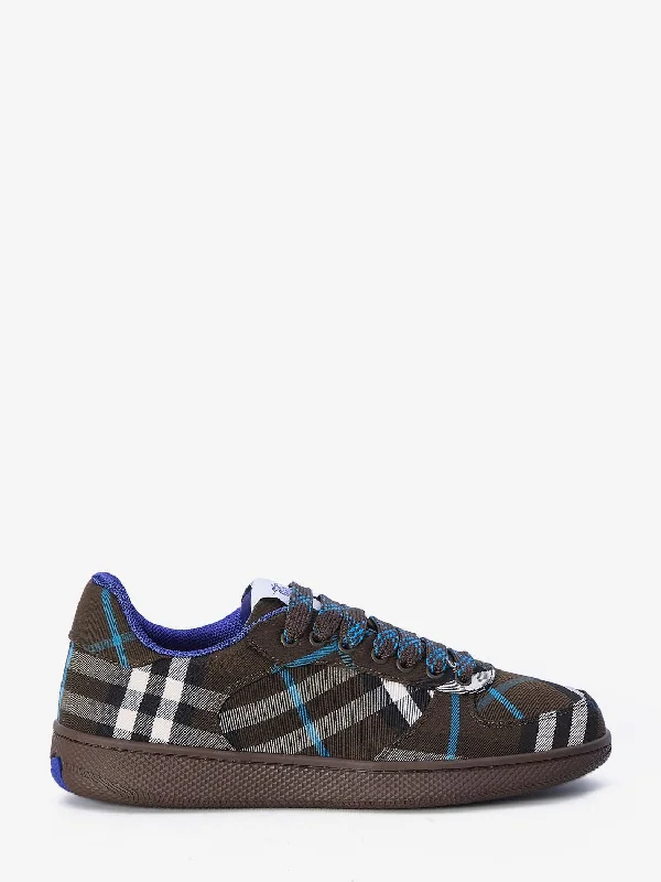 Athletic shoes with padded uppers -BURBERRY Terrace Check Cotton Blend Sneakers