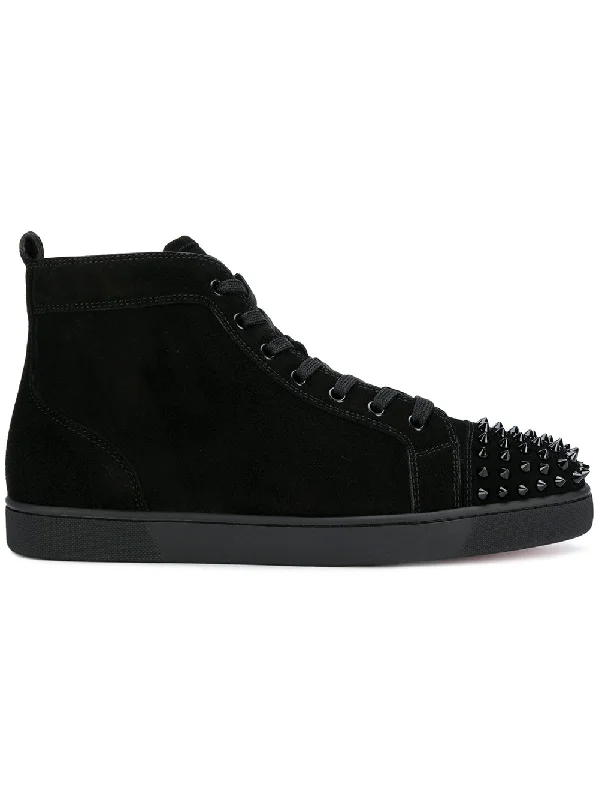 Athletic shoes with sleek finishes -CHRISTIAN LOUBOUTIN Urban Edge High-Top Sneakers with Studded Toe