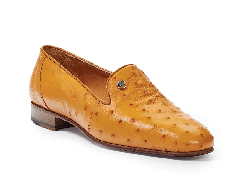 Designer loafers for runway looks -Mauri - 4516/5 Traversi Ostrich Loafers Buttercup