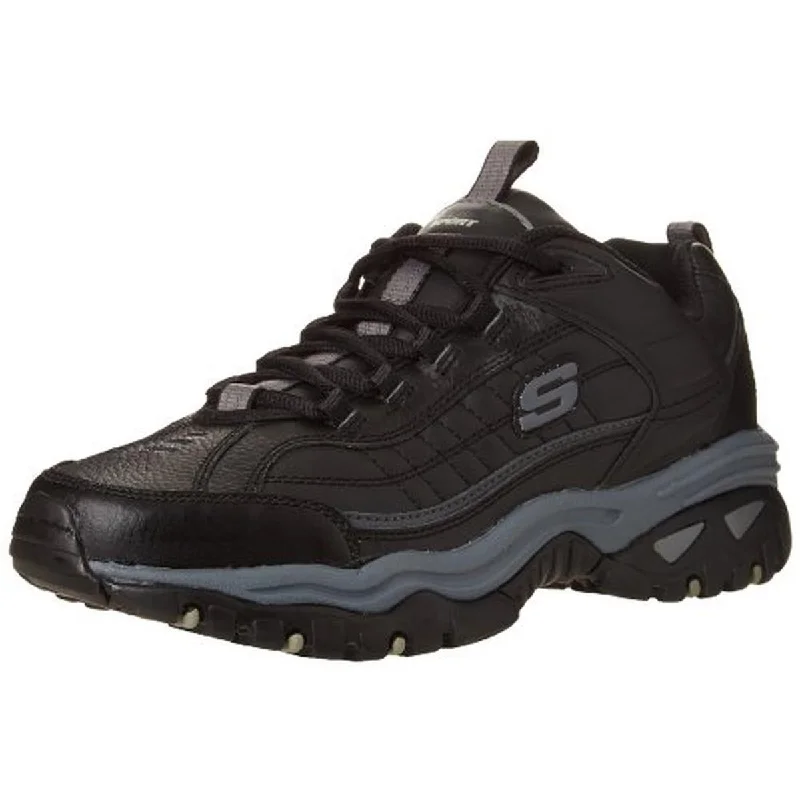 Athletic shoes with sleek patterns -Skechers Mens Energy-After Burn Leather Activewear Sneakers