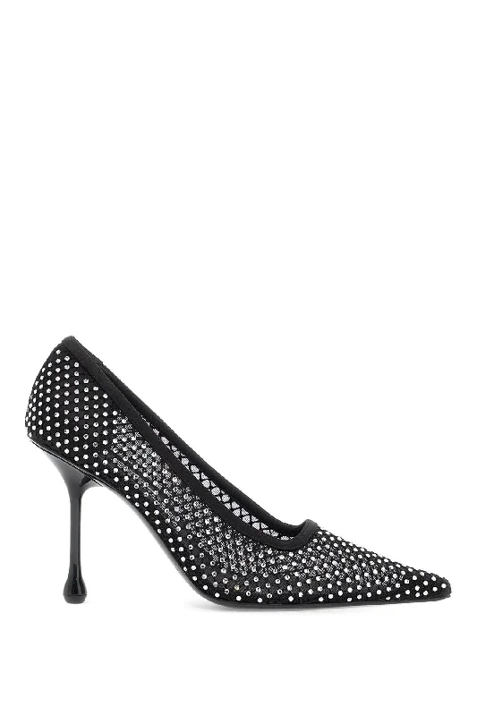 Waterproof high heels for rainy evenings -high heels with decorative stones-Jimmy Choo Ixia 95 Mesh DãColletã