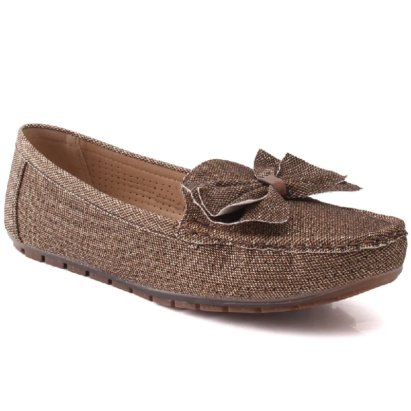 Premium loafers for executives -Women “PERLA” Pearl Detailing Flat Slip On Shimmer Textured Casual Loafers