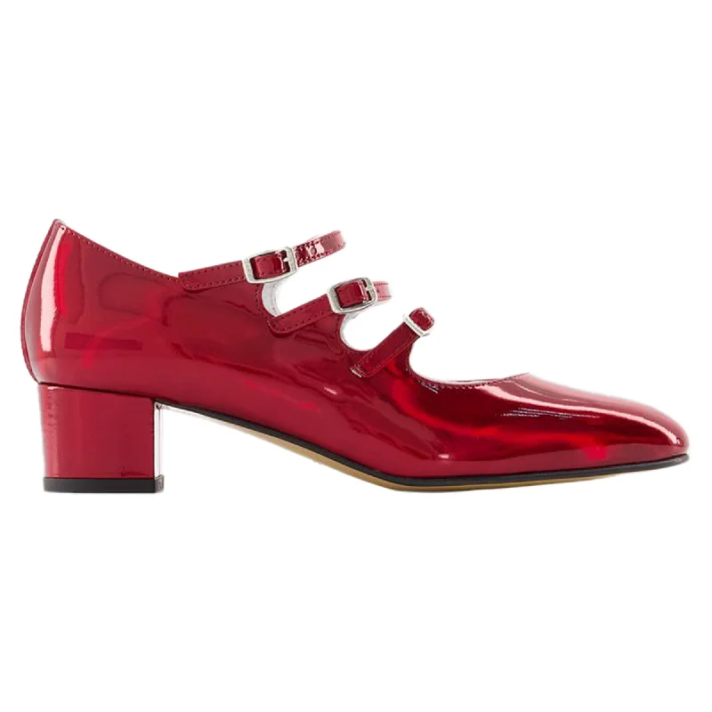 High heels with supportive heel bases -high heels for elevated style-Kina 24 Pumps - Carel - Leather - Red