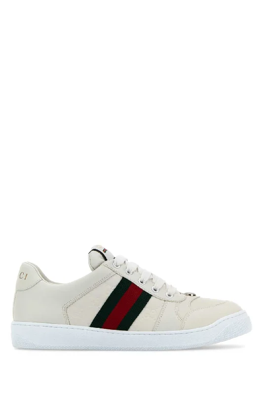 Athletic shoes with reinforced midsoles -GUCCI Leather Screener Sneaker for Women