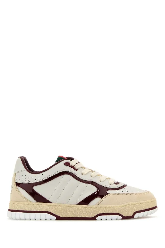 Athletic shoes for hiking on rough terrain -GUCCI Two-tone Leather Re-Web Sneakers for Men