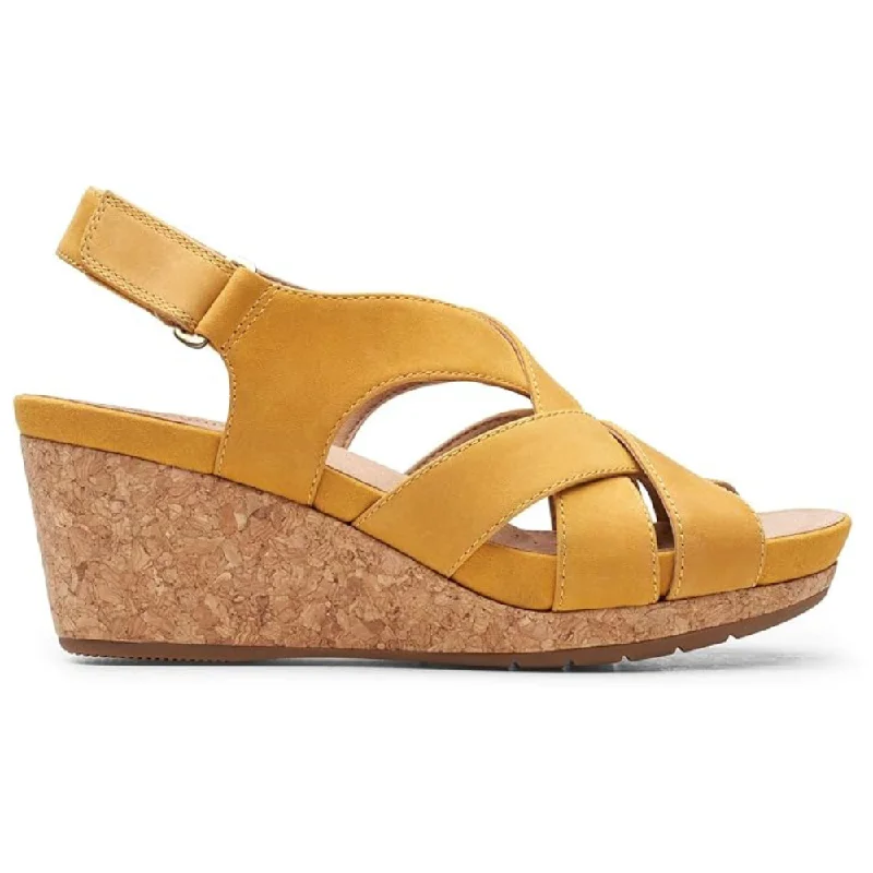 Clarks Un Capri Step Yellow Nubuck Sandal (Women's)