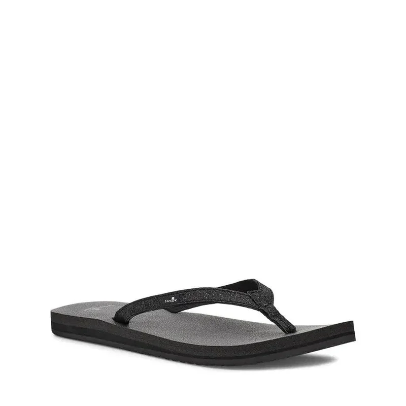 Lightweight sandals for daily walks-Women's Shoes Sanuk YOGA JOY SPARKLE Sandals 1110729 BLACK SPARKLE