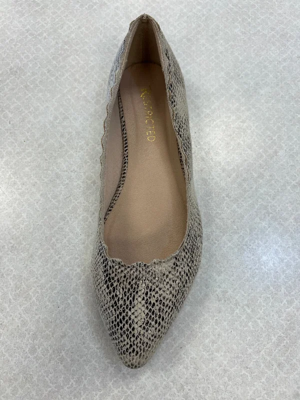 versatile flats for running errands-Shoes Flats Ballet By Restricted In Snakeskin Print, Size: 8