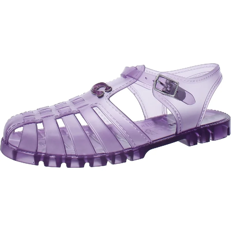 Non-slip sandals for wet shores-Coach Womens Logo Caged Jelly Sandals