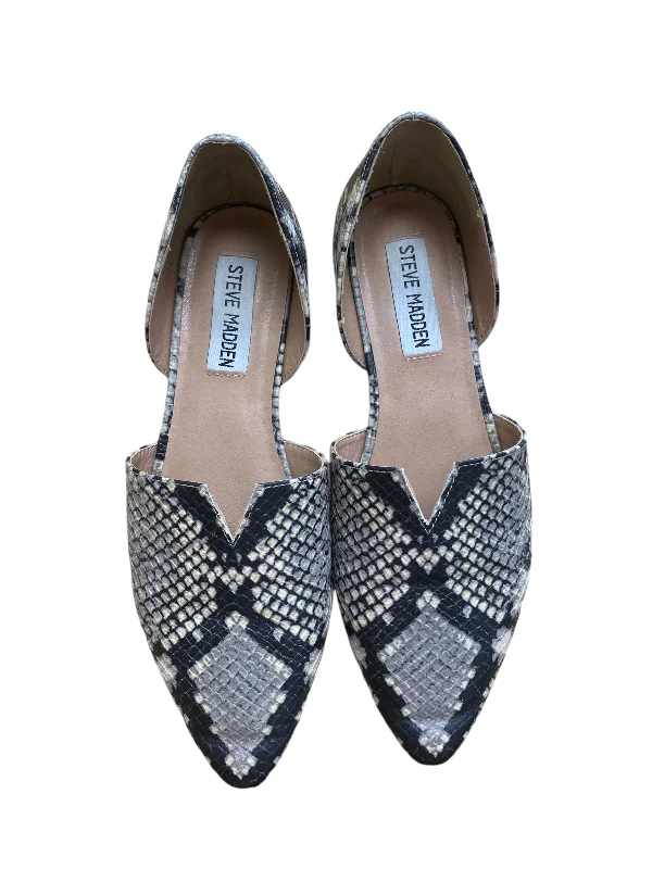 flats with removable footbed-Shoes Flats By Steve Madden In Snakeskin Print, Size: 6