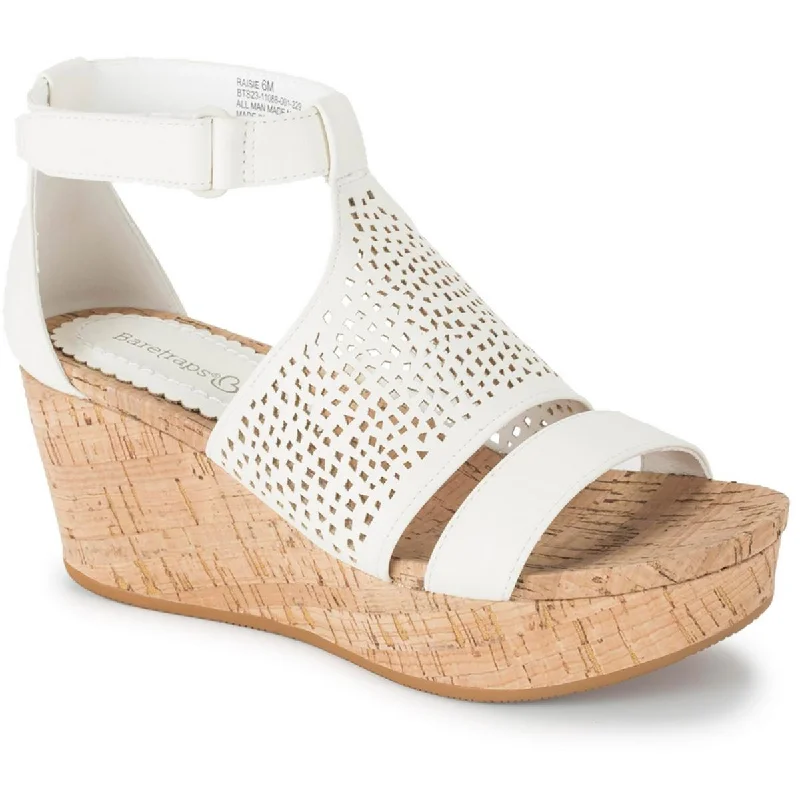 Soft sandals for summer trips-Baretraps Womens Raisie Faux Leather Ankle Strap Wedge Sandals