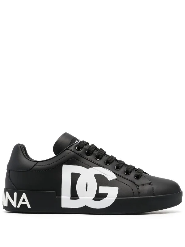 Athletic shoes for outdoor soccer games -DOLCE & GABBANA Men's Portofino Sneakers with DG Logo