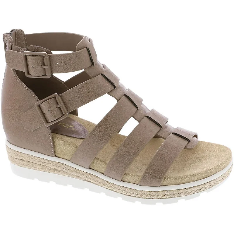 Waterproof sandals for rainy hikes-Easy Street Womens Simone Faux Leather Gladiator Sandals