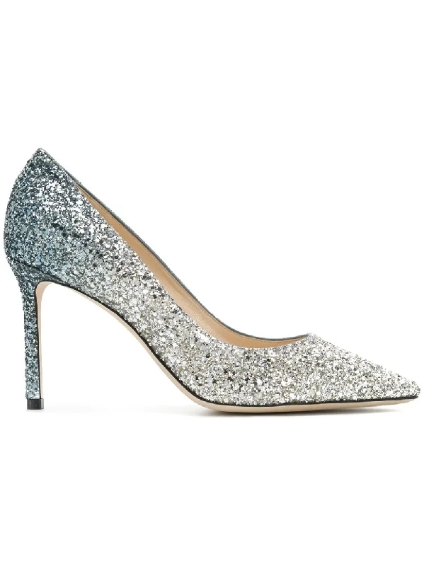 High heels for prom night glamour -high heels for sophisticated casual wear-JIMMY CHOO Glittered Leather Pumps - 85mm Stiletto