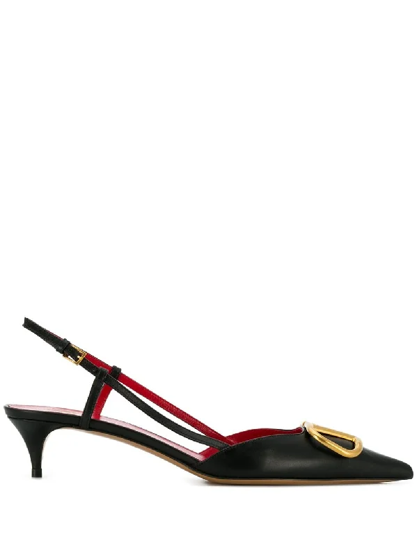 Premium high heels for red-carpet looks -high heels for fashion-conscious women-VALENTINO GARAVANI Signature Leather Pumps 40mm Slingbacks