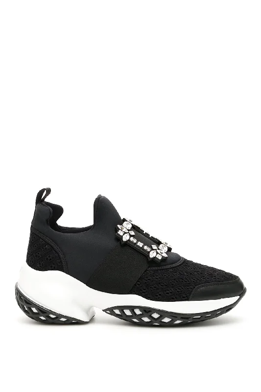 Athletic shoes with supportive soles -ROGER VIVIER Viv Run Strass Buckle Women's Sneaker