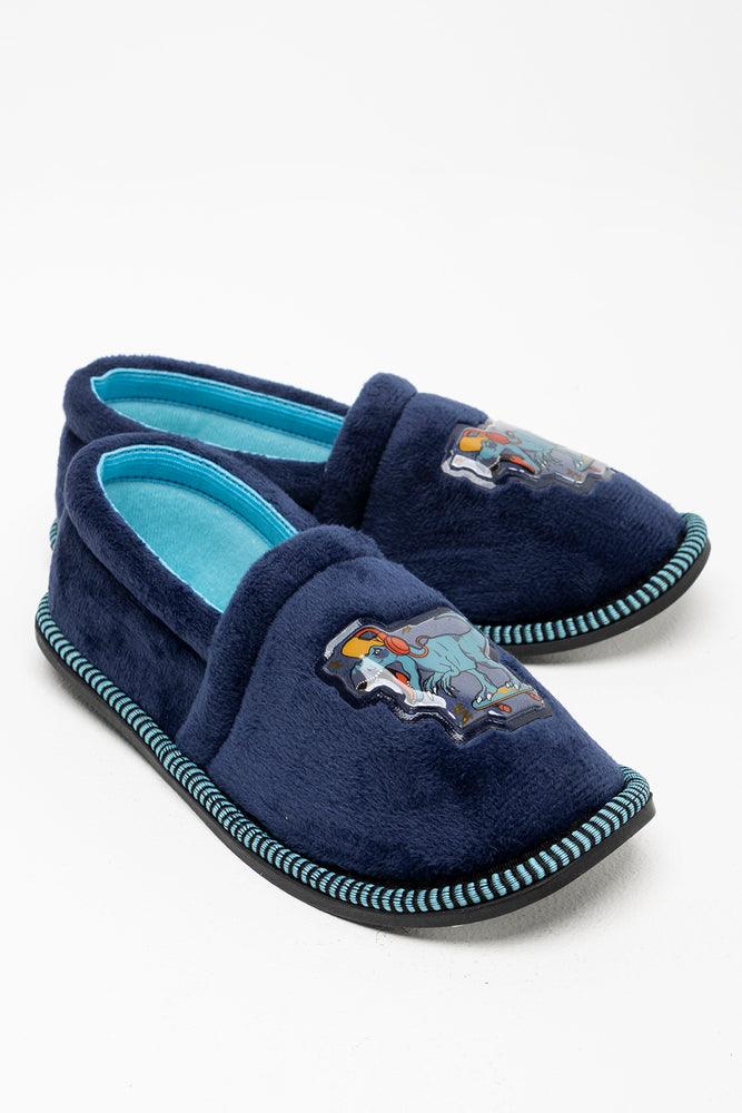 low slippers affordable-Dino Slipper Navy