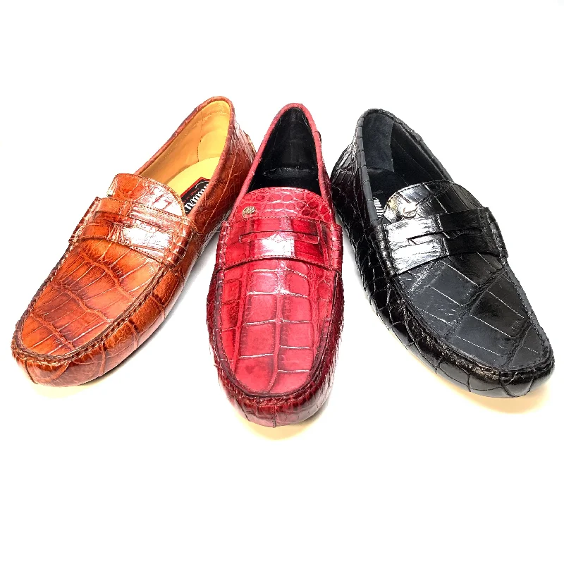 Affordable loafers for resale -Mauri 3128 Ercole Alligator Driving Loafers