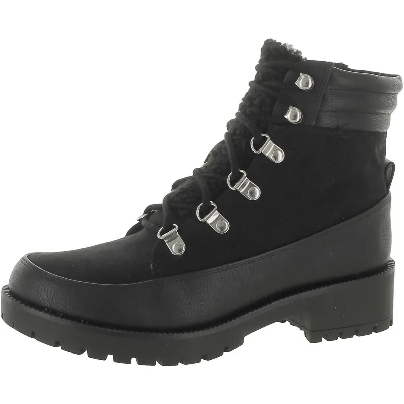 Cheap combat boots for adults-Style & Co. Womens Lace-Up Faux Leather Combat & Lace-Up Boots