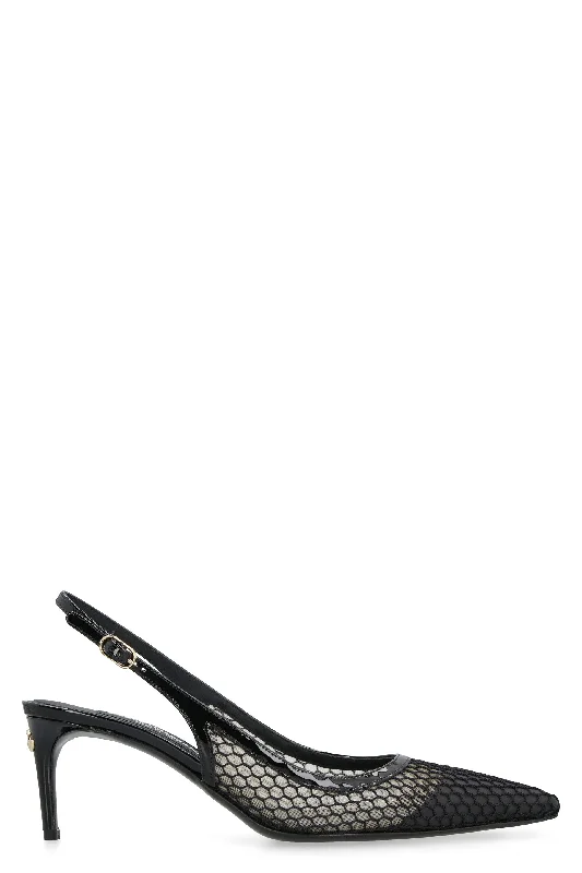 High heels with stable platforms -high heels for an unforgettable night-DOLCE & GABBANA Elegant Mesh Slingback Pumps for Women