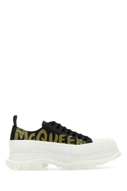 Athletic shoes with breathable comfort -ALEXANDER MCQUEEN Sleek Leather Tread Slick Sneakers for Men