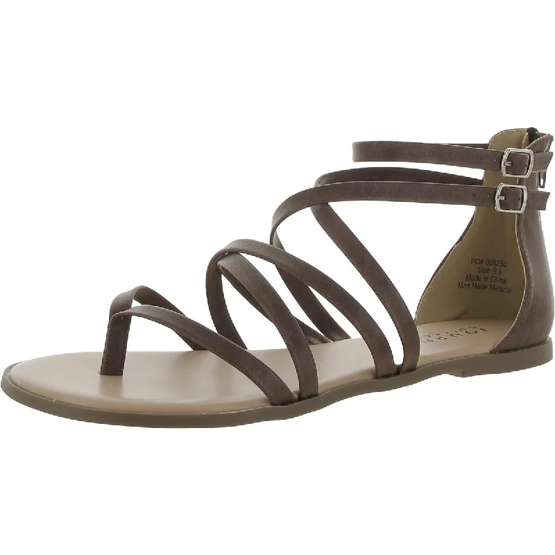 Lightweight sandals for city strolls-Journee Collection Womens Faux Leather Thong Sandals