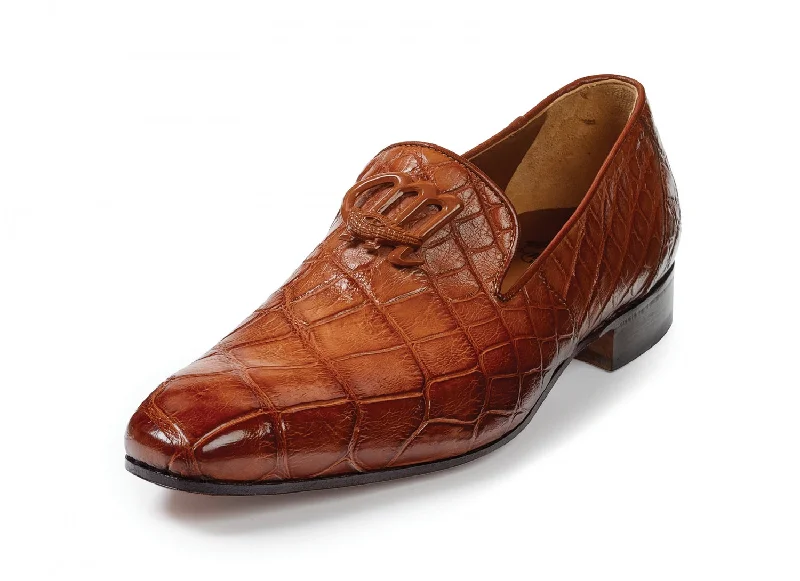 Loafers for office holiday party -Mauri - 4821 Vanvitelli Alligator Loafers Gold