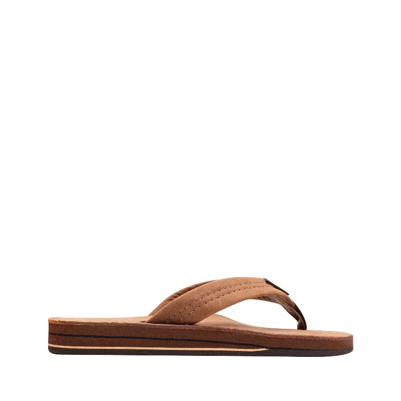 Affordable sandals for women’s wear-Rainbow Sandals Women's Double Layer Premier Leather Sandals w/Arch Support, Redwood